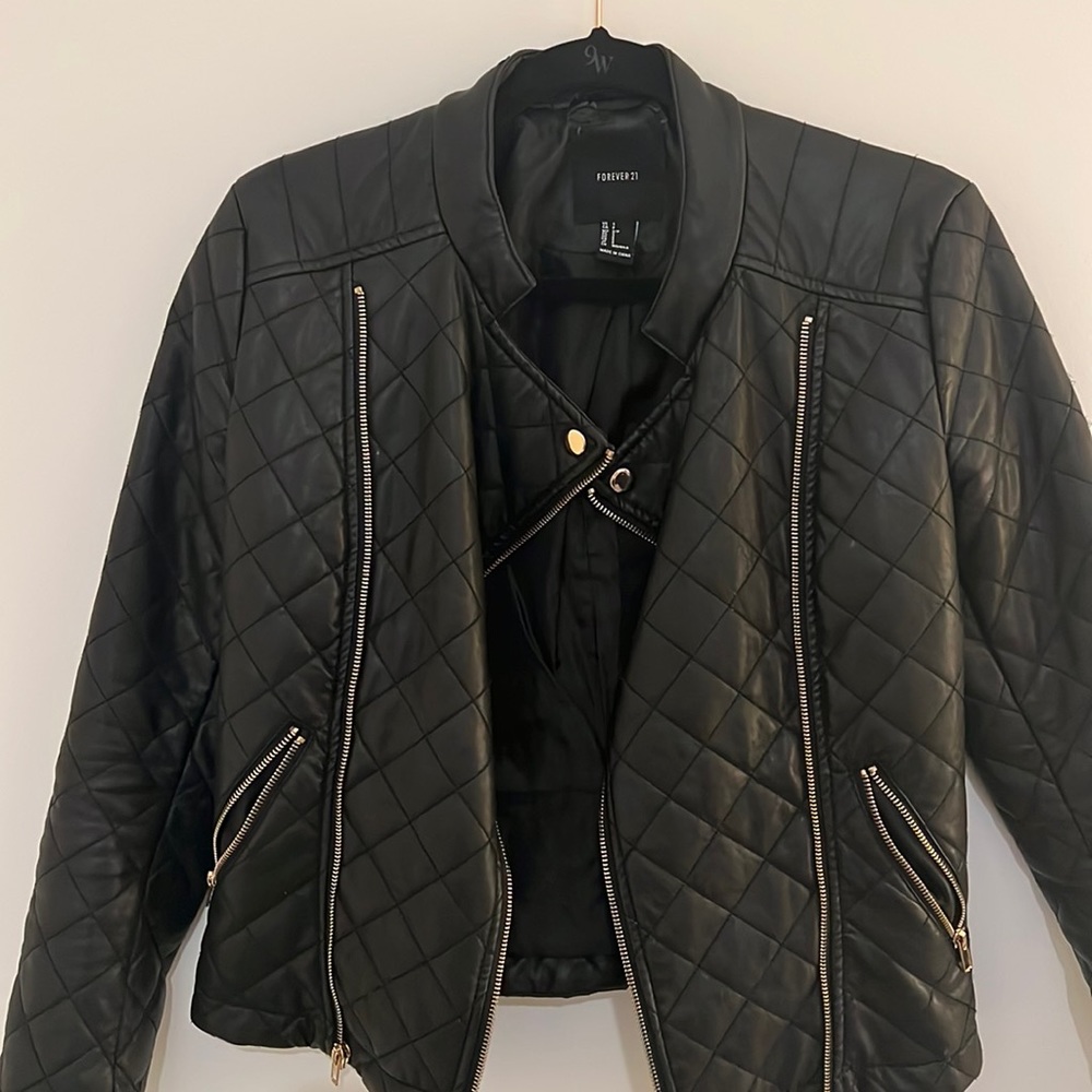 Black leather jacket